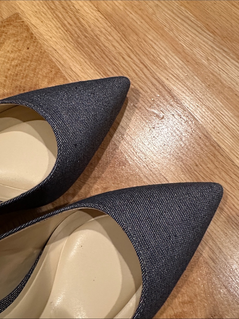 Jessica Simpson Light Blue Denim Lame Pointed-Toe Pumps - Picture 7 of 8